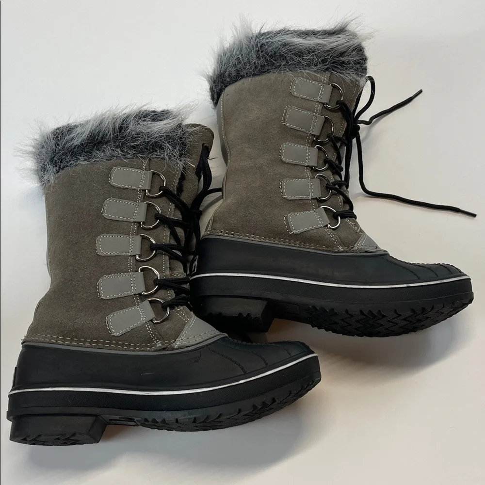 Tamarack Faux Fur Lined Waterproof Snow Boots Lace Up Winter Size 6